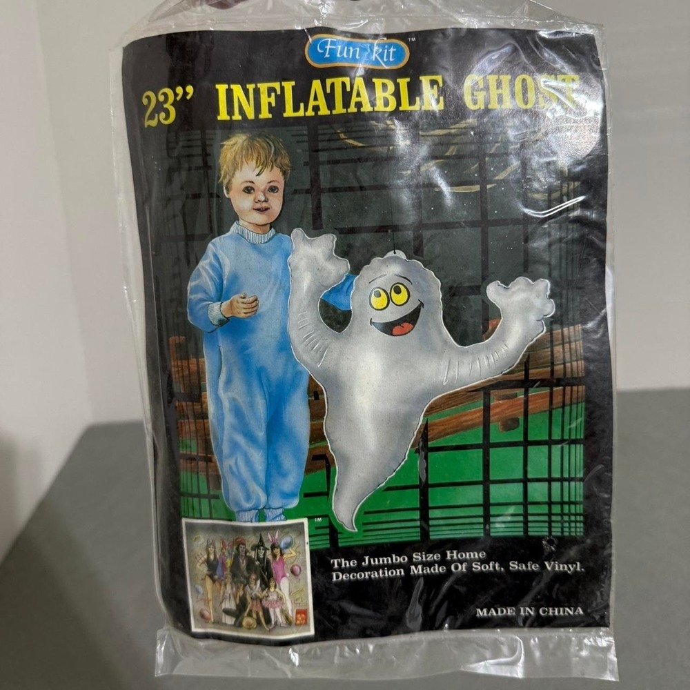 Fun Kit 23" Inflatable Ghost Halloween Decoration Original Package Retro Spooky
